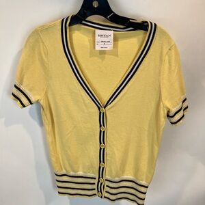 Bryan Short Sl V Neck Button Front Cotton Shirt